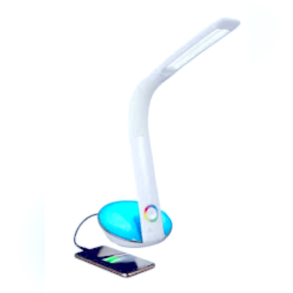 OttLite LED Desk Lamp with Color Changing Base & Phone Charging USB